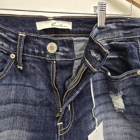 NEW Kancan Jeans Womens Sz 27 Cuffed Mid Rise Skinny Stretch Blue KC7105D NWT - Picture 7 of 12